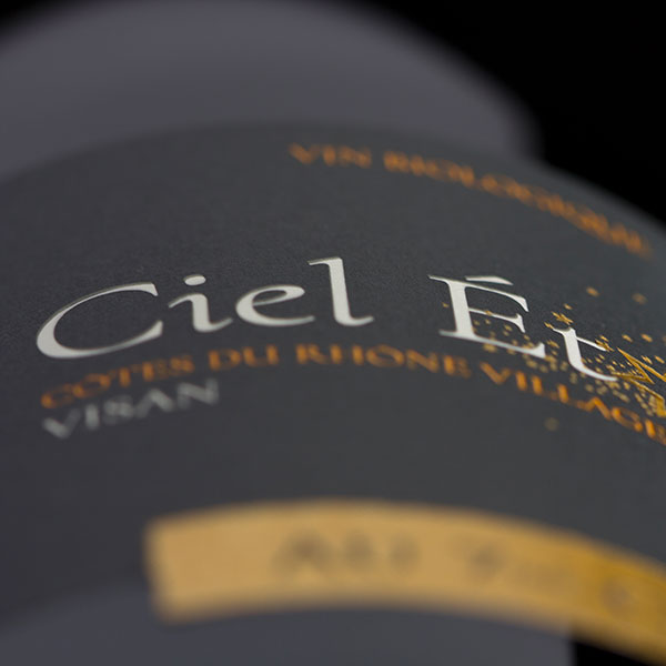 Ciel étoilé, un vin Bio, Côtes-du-Rhône Villages Visan, son étiquette.