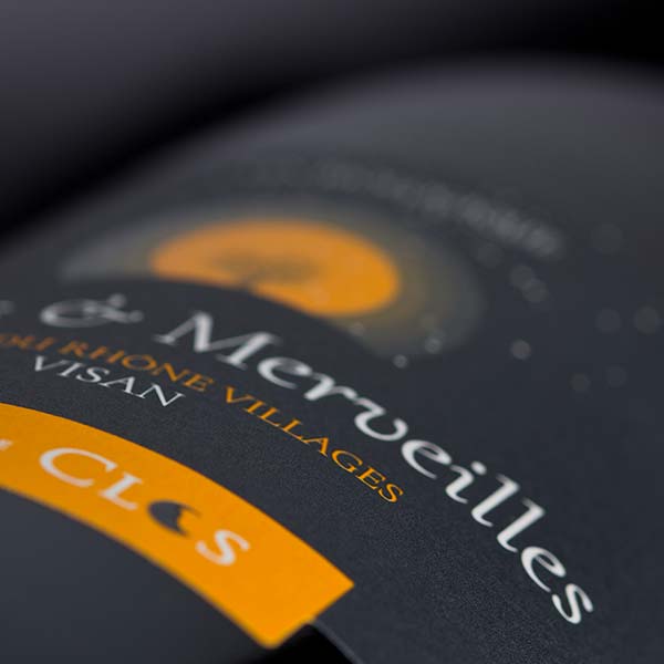Étiquette vin Bio Monts & Merveilles, un vin Bio, Côtes-du-Rhône Villages Visan.