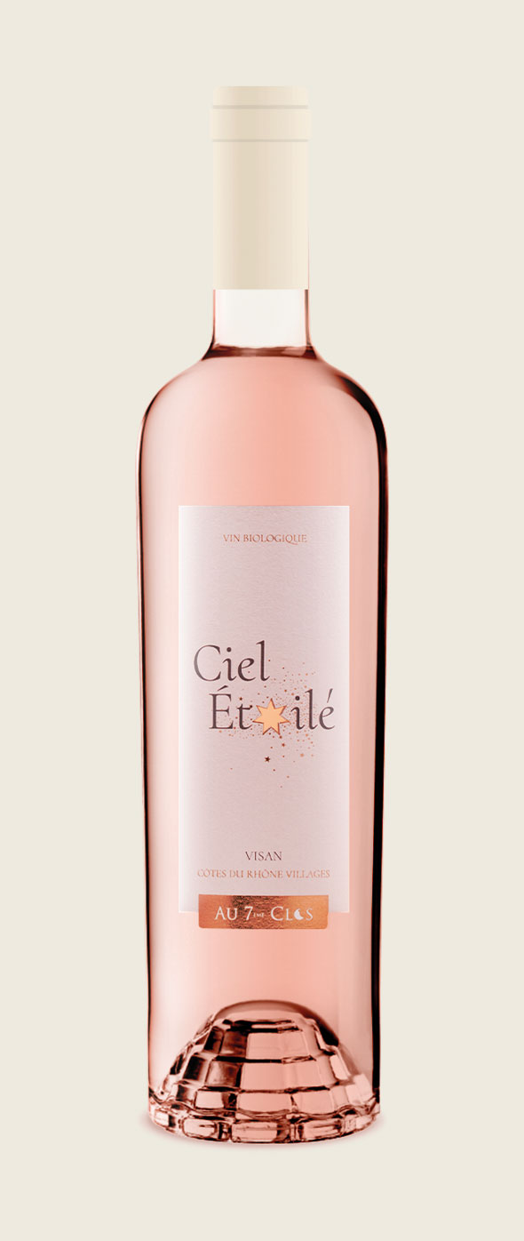 Bouteille de vin gamme ciel étoilé rosé 2020